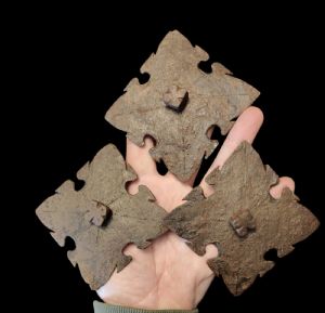 3 Grandes pregos de ferro forjado, século XVII